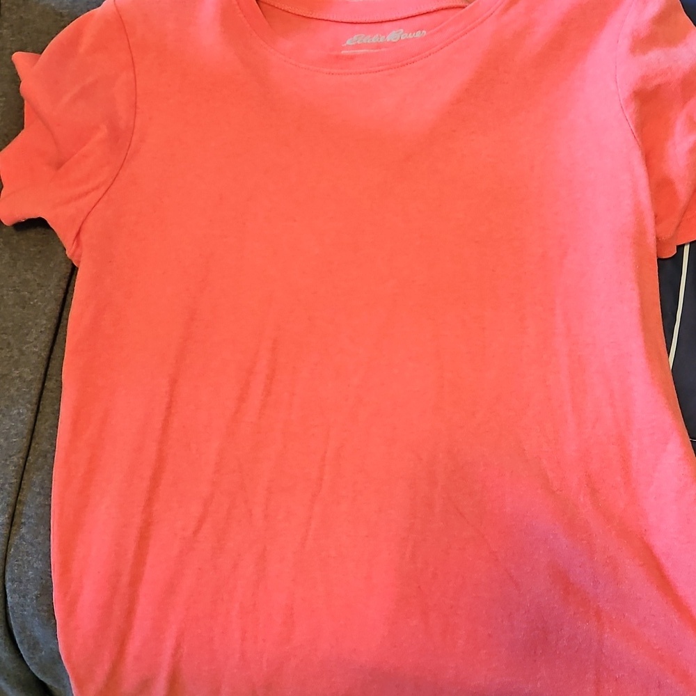 Eddie Bauer Orange Tee Size Tall L